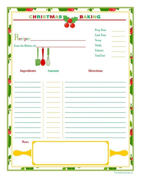 printable recipe cards christmas printable word searches