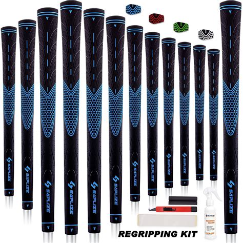 buy saplize golf grips standardmidsize set     tapes included rubber golf club grips
