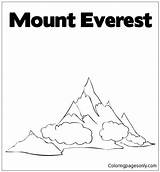 Pages Everest Mount Coloring Color Online sketch template