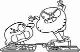 Darwin Gumball Coloring Pages Amazing Cartoon Noo Nice sketch template