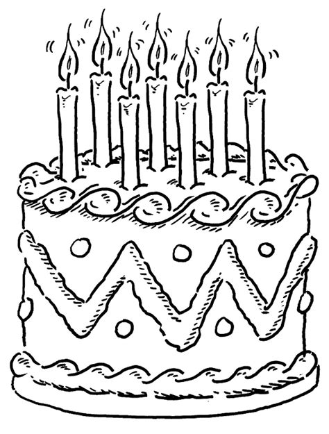 coloring pages birthday cake  candle  cake boutique