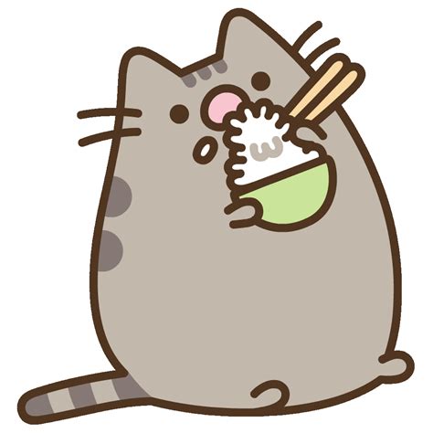 hungry cat sticker  pusheen  ios android giphy