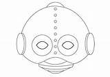 Mask Robot Kids Cut Print Masks Funny Craft Crafts Hellokids sketch template