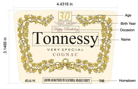 hennessy label templates printable
