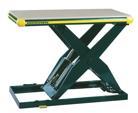 southworth stationary scissor lift table  lb load capacity    lifting height max