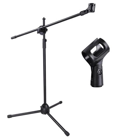 microphone stand mic clip  degree stage studio holder boom arm foldable tripod  ebay