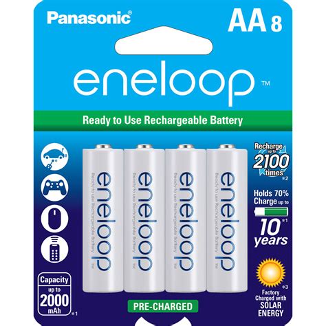 Panasonic Eneloop Aa Rechargeable Ni Mh Batteries Bk 3mcca8ba
