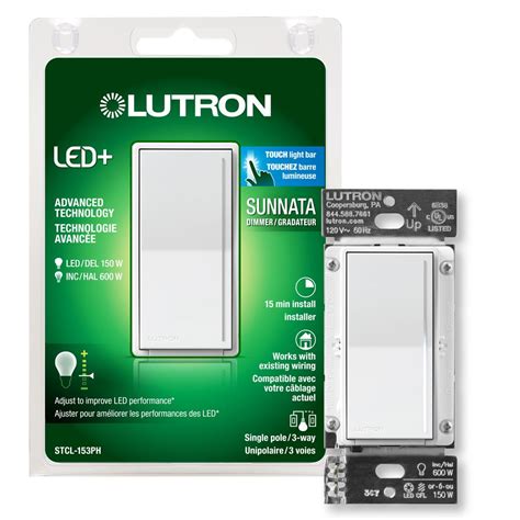 lutron sunnata touch dimmer  led technology  superior dimming  leds white  home