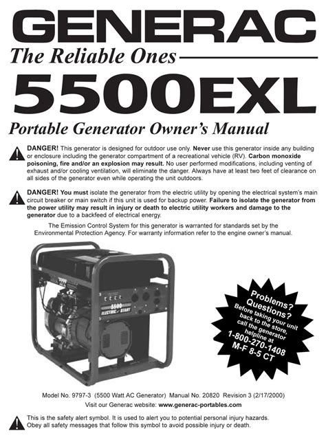 generac power systems exl generator user manual   manualslib
