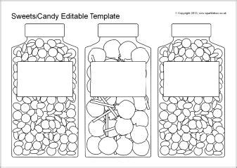 editable sweetscandy jar  packet templates black  white