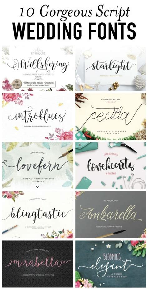beautiful script wedding fonts  creative market