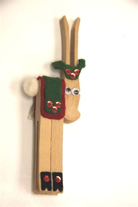 items similar to reindeer clothes pin christmas magnet