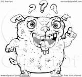 Dumb Outlined Ugly Questions Dog Coloring Clipart Cartoon Vector Thoman Cory Regarding Notes sketch template