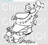 Trike Frankenstein Outlined Riding Illustration Royalty Clipart Vector Toonaday sketch template