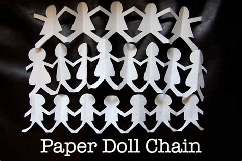 paper doll chains paper doll chain paper dolls paper chains
