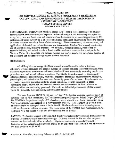 brooks air force base analysis  recommendations talking paper