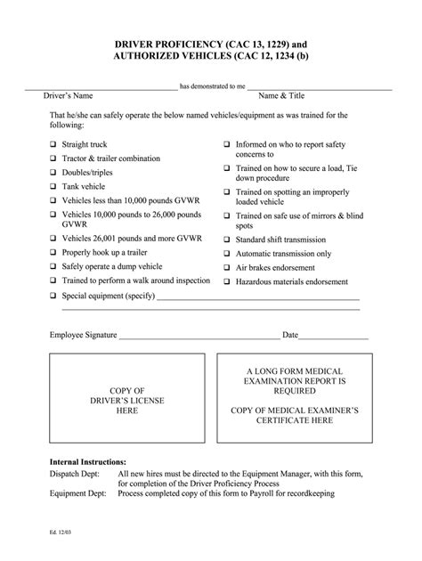 driver proficiency   form fill   sign printable