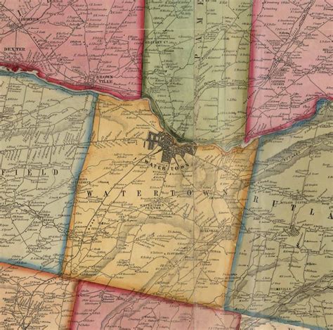 Jefferson County New York 1855 Old Wall Map Reprint With Etsy