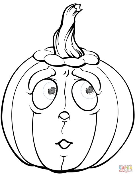 scared pumpkin coloring page  printable coloring pages