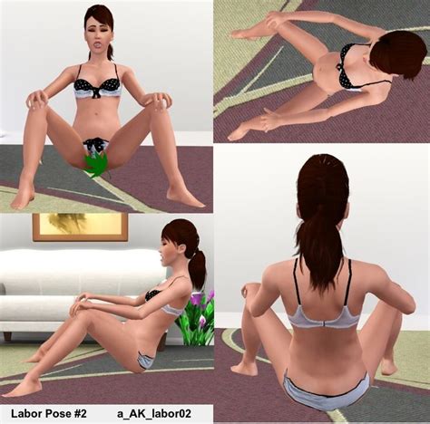 labor pose pack labour and sims