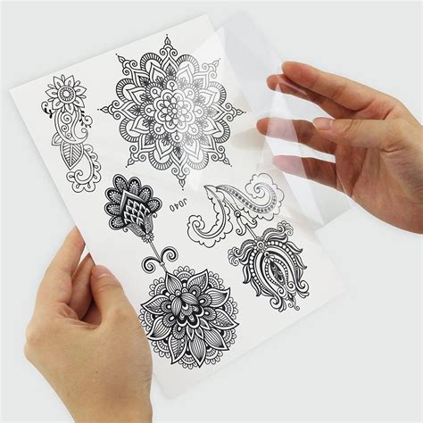 6 sheet henna tattoo stickers black lace mehendi temporary tattoos for