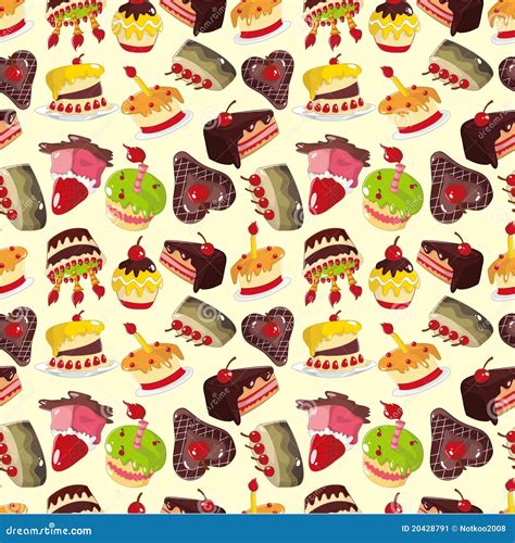 seamless cake pattern stock vector illustration  graphic