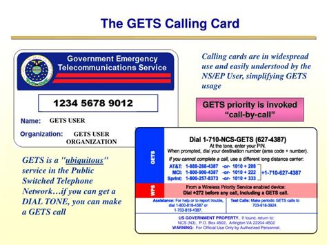 government emergency telecommunications service  powerpoint  id