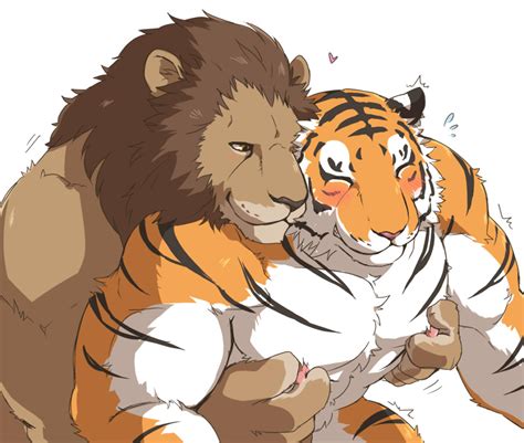 rule 34 anal anal sex blush eyess closed feline furry gay interspecies lion male no humans