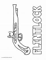 Coloring Flint Lock Designlooter Flintlock Printables Gun History Pages sketch template