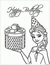 Coloring Elsa Birthday Pages Frozen Color Present Printable Disney Online Happy Princess Cards Sheets Holiday Getdrawings Ca Print Getcolorings Choose sketch template