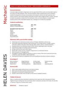 Example resume for a mechanic