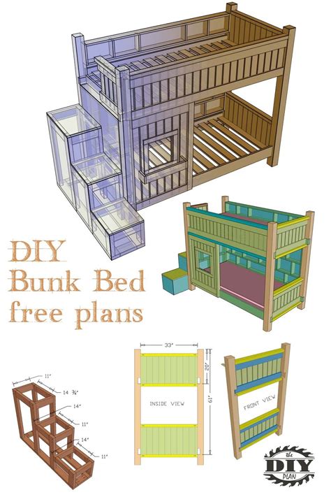 build  diy bunk bed  stairs thediyplan bunk bed plans diy bunk bed bunk beds