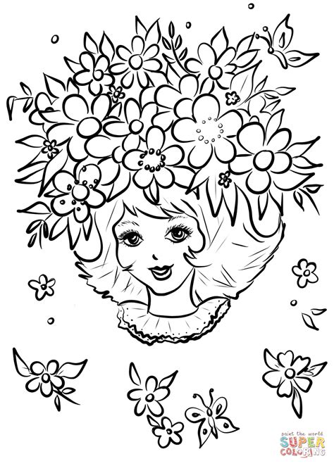 flower crown coloring pages