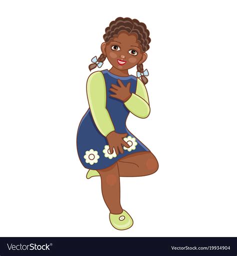 flat african black girl dancing in dress vector image