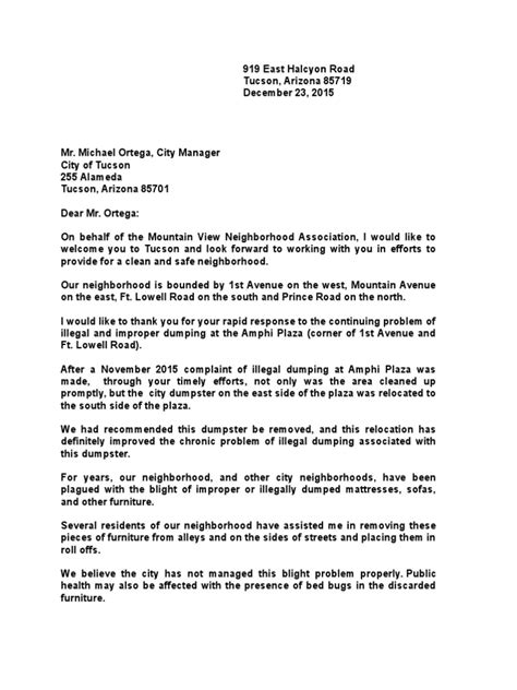 letter  tucson city manager michael ortega tucson