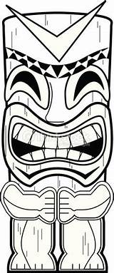 Tiki Totem Lanta Koh Tikki Tatouage Luau Anniversaire Hawaianos Vaiana Totems Masque Coloriages Mascara Hawaiana Masks Déco Plage Maske Aloha sketch template