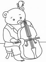 Violin Coloring Cello Pages Color Printable Kids Playing Bear Toddler Lovely Getdrawings Print Getcolorings Baroque sketch template