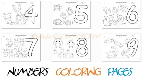 numbers coloring pages printable worksheets