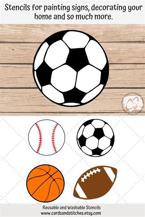 sport stencils sport ball stencils stencil reusable etsy stencil