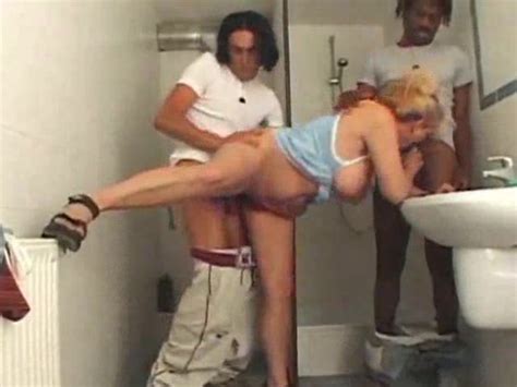 two guys fuck mature in bathroom mature porn