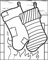 Christmas Pages Coloring Socks Getcolorings Stockings sketch template
