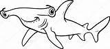 Martillo Shark Martello Marteau Requin Hammerhead Tiburon Pez Squalo Pesce Tiburón Parati Haai Kleurboek Izakowski Pixers Animados Stockillustratie Tiburones Martelo sketch template