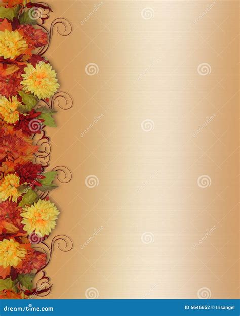 fall leaves  flowers border stock illustration image
