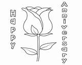 Anniversary Coloring Happy Pages Printable Color Print Romantic Gift Uncategorized Rose Freecoloring sketch template