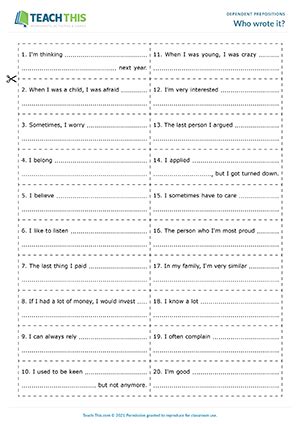 dependent prepositions esl activities games worksheets