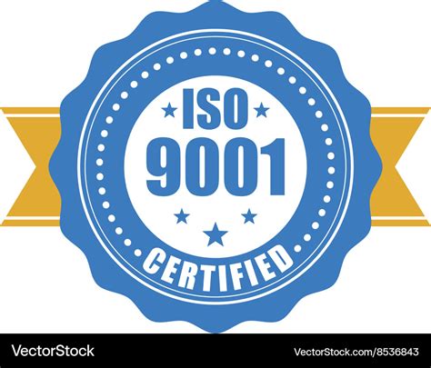 iso  certified quality standard seal vector image