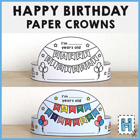 birthday crown template printable laboratoriomaradonacomar