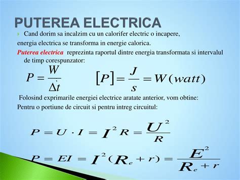 formula calcul energie electrica