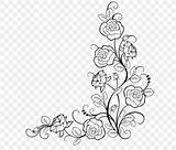 Flower Rose Drawing Coloring Borders Book Frames Color sketch template