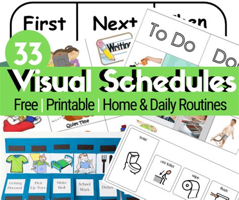 visual schedule templates  autism picture schedules  home